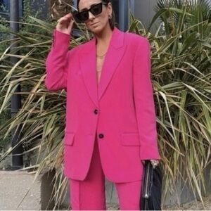 Vibrant Fuchsia Women's Oversized Blazer